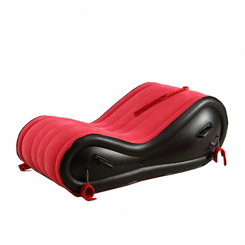 НадуваемаяLoveseat диван, взрослый регулируемое положение, красный бархатный финиш, размеры 50×31×19.5 см