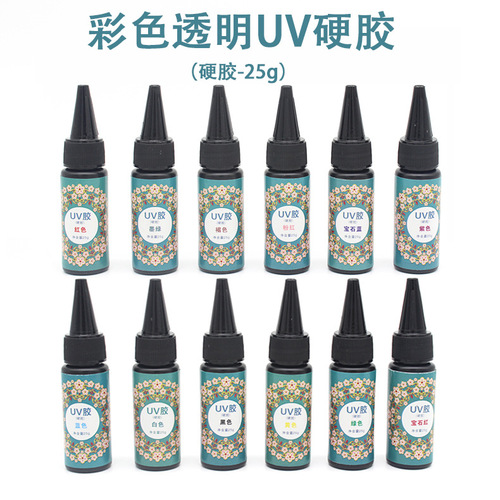 DIY crystal glue, color UV glue, color transparent uv glue, hard glue, gem metal frame UV glue