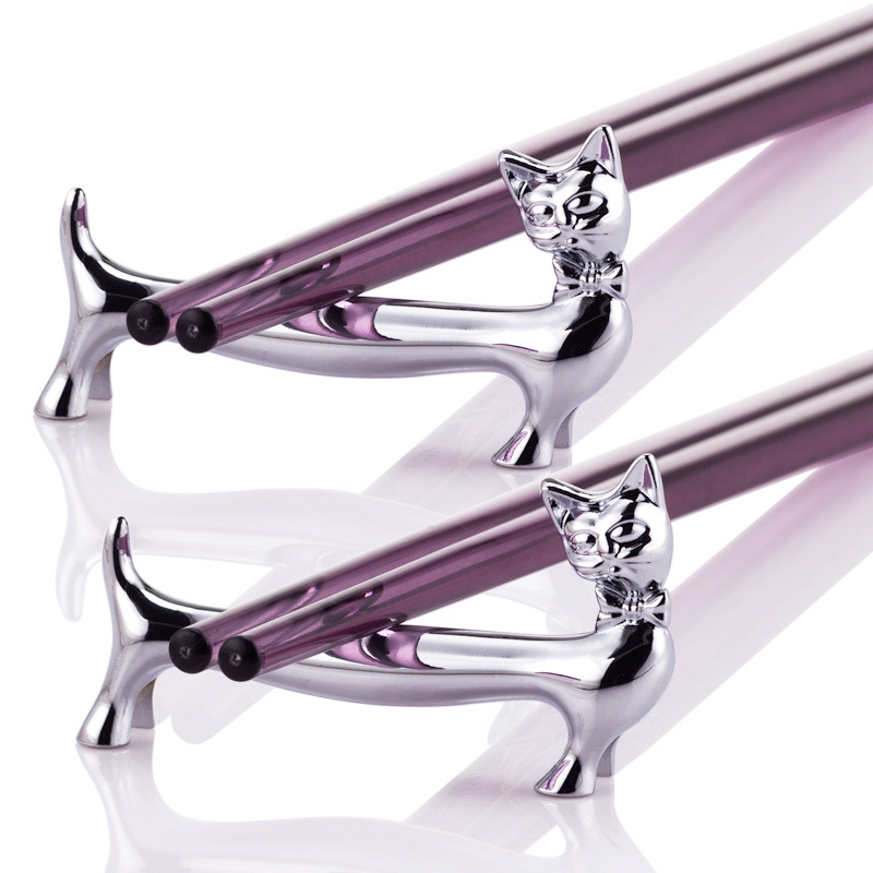 Caballero gato aleación palillos titular metal Hotel restaurante palillos titular creativo cuchillo y tenedor titular de la cuchara titular de la decoración de escritorio