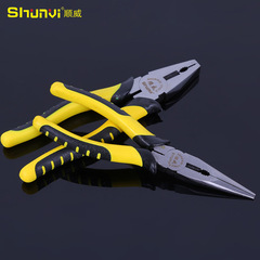 Manufacturer wholesale tiger leather handle pliers labor-saving vise manual diagonal nose pliers 8-inch needle nose pliers wire pliers