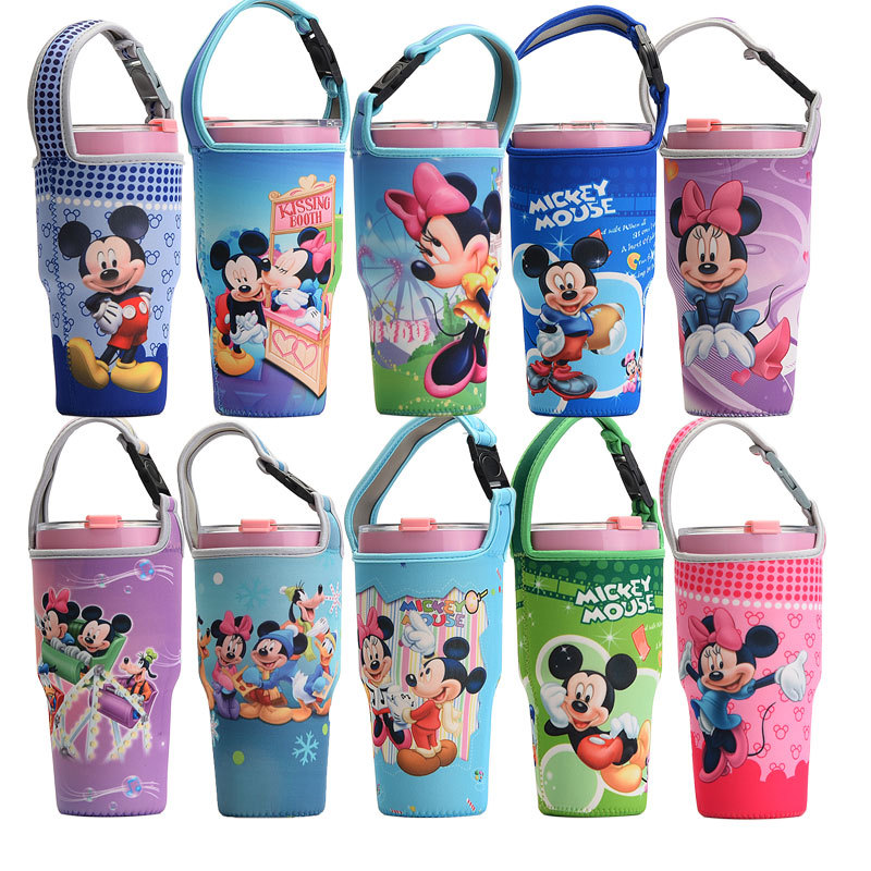 Ice Blaster Cup cover diving cloth elastic Water cup Cover Car Cup smart cover Cartoon enlarge thickening portable straps