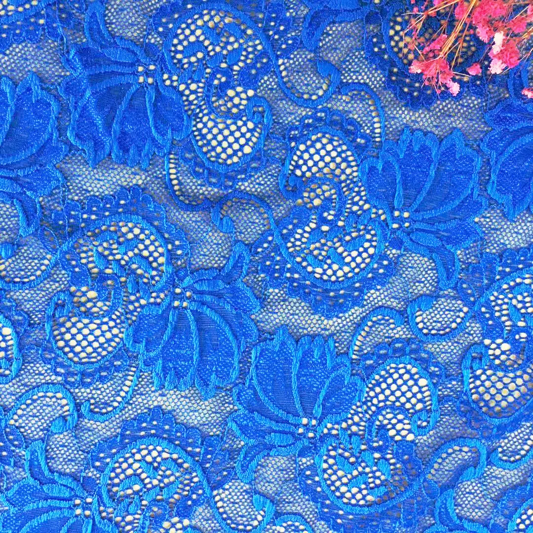 厂家直销流行蕾丝 弹性蕾丝面料 四面弹女装辅料 蕾丝花边