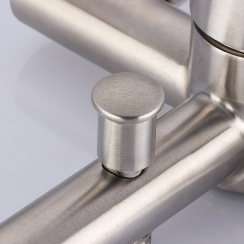 Manufacturer wholesale 304 stainless steel triple bathtub hot and cold faucet brushed shower room in-wall mixing valve faucet