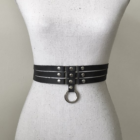 Leather multi -layer belt dance accessories red white black poly color optional