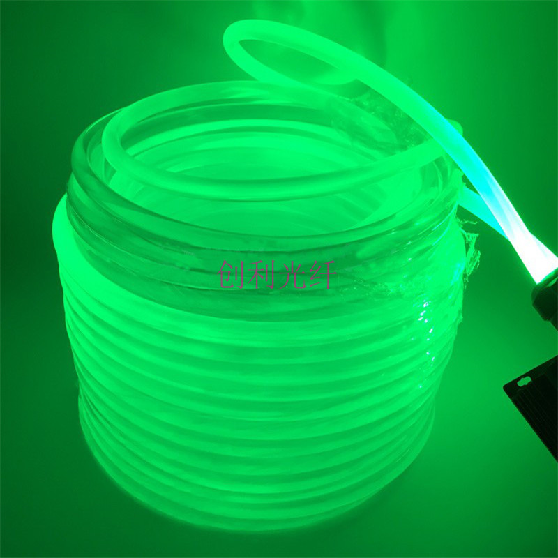 Ultra-bright φ12mm solid core fiber optic cable with plastic side panels for pool contour ambient lighting