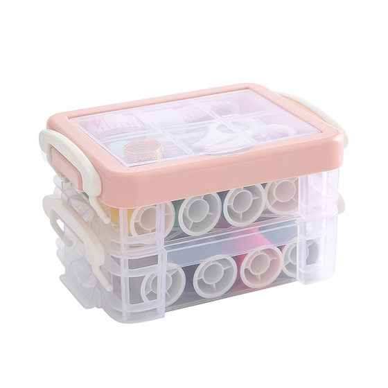 New Nordic style double-layer sewing box plastic storage sewing set sewing tool sewing bag wholesale