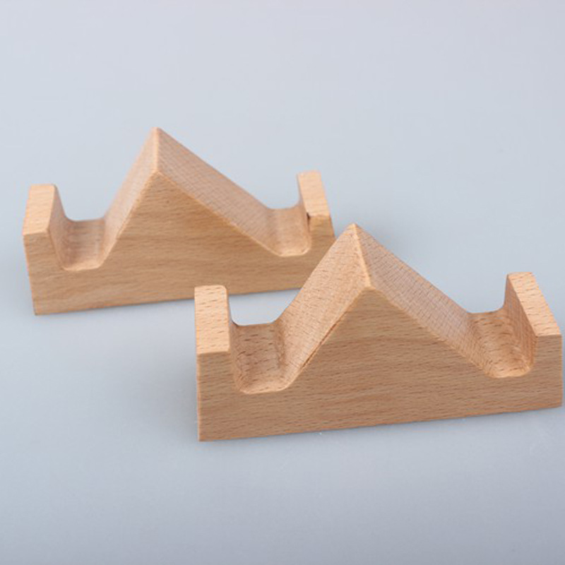 Titular de teléfono móvil creativo de madera de paisaje Haya registro perezoso titular de teléfono móvil de madera maciza marco de madera titular base de fábrica