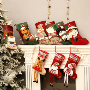 Christmas Decorations Large Santa Claus Snowman Children's Christmas Stocking Candy Stocking Gift Bag Christmas Tree Pendant