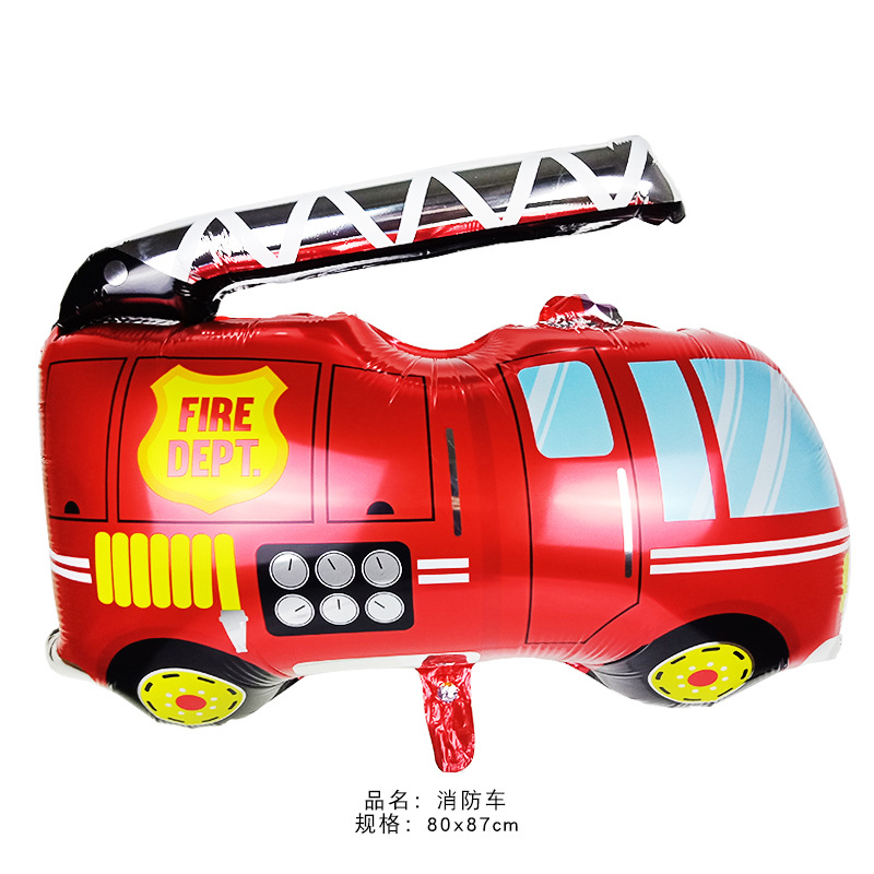 Tren globo niños fiesta decoración policía coche tanque camión bomberos autobús escolar ingeniería vehículo placa de aluminio globo al por mayor
