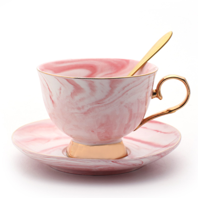 INS Light Luxury coffee cup and Saucer suit marbling cup and Saucer Ceramic Cup wedding couple's Cup customization