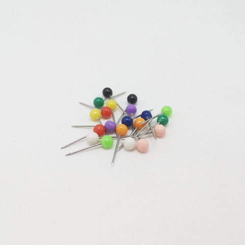 Cross-border e-commerce best-selling 500/1000 pieces colorful plastic large head pins, ten-grid 10-color map pins, brooches, beads