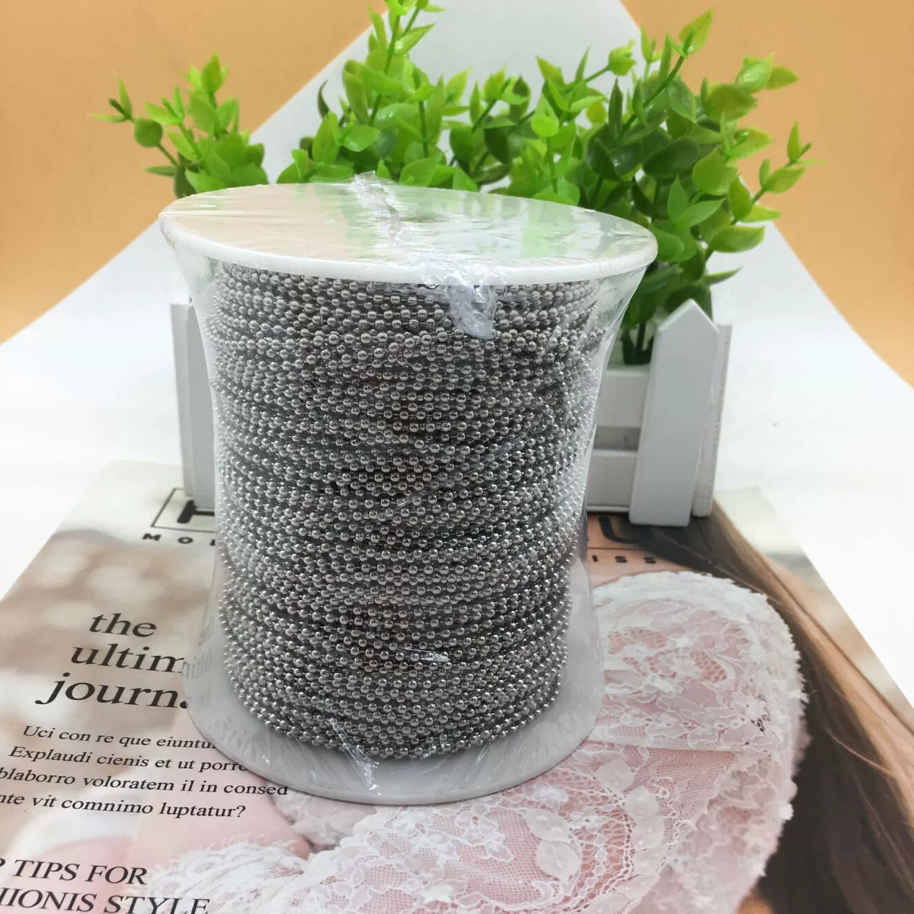 Круглые бусины из нержавеющей стали, аксессуар, аксессуары, 100 м