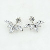 Earrings from pearl, Korean style, flowered, with snowflakes, wholesale