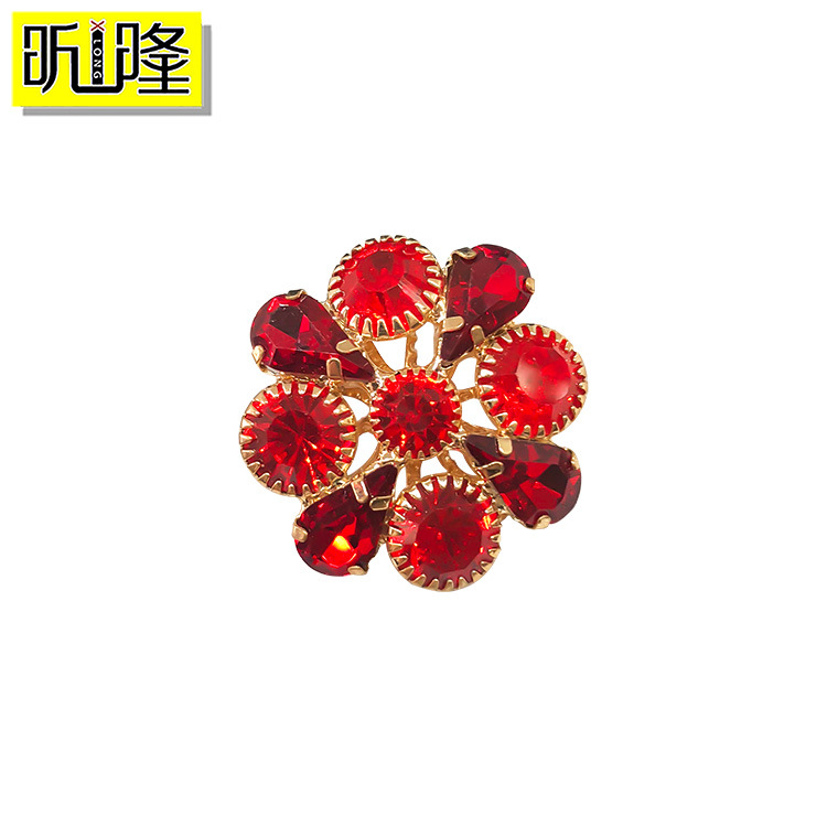 厂家直销 新款花型呢大衣珍珠纽扣钮扣 合金水钻裘皮扣装饰扣