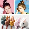 Cute three dimensional plush rabbit, demi-season hairgrip, children's hair rope, hair accessory, Korean style