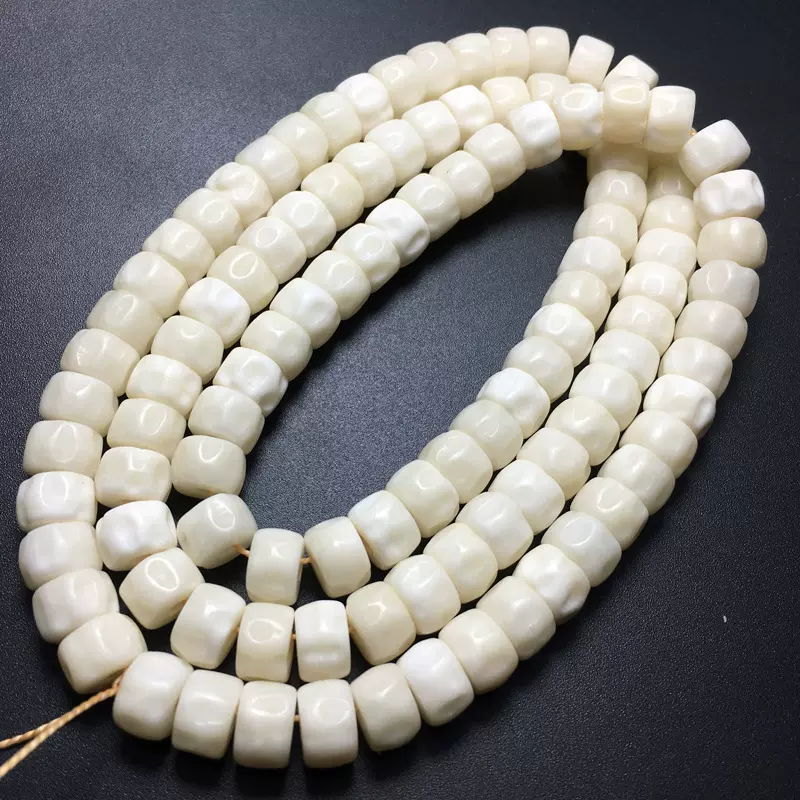 鹿骨桶珠百香籽型 鹿骨108颗佛手串 鹿腿骨念珠手链 文玩骨头