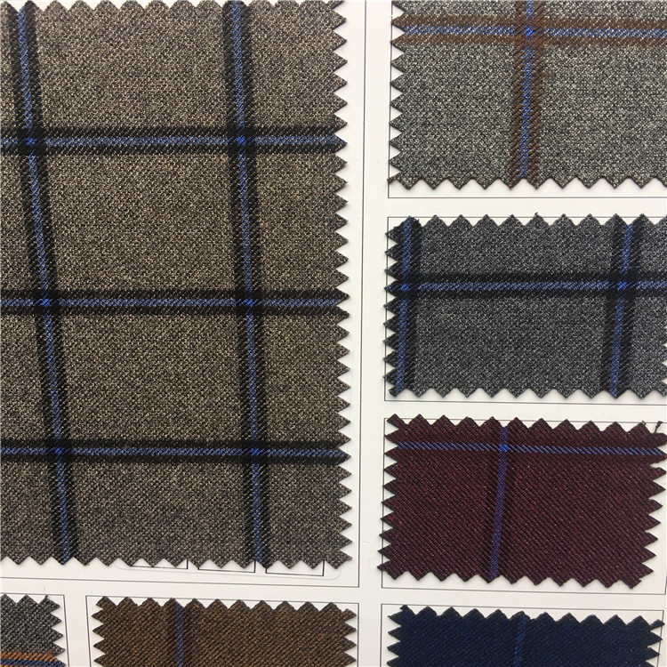 现货TR色织格子面料 TR毛呢布料 春秋冬西装外套马甲布料面料批发