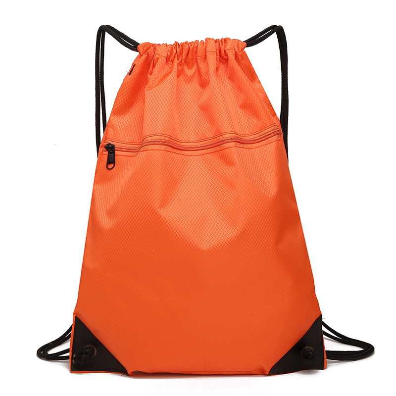 Bolsa deportiva impermeable con cordón, disponible en stock, mochila con cordón de color sólido simple, mochila ligera para exteriores, bolsa con cordón de nailon.