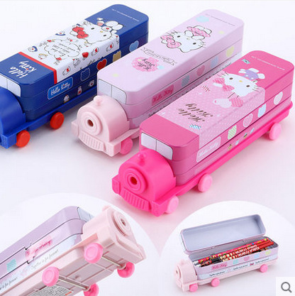Disney Genuine Cartoon Kitty Locomotive Iron Pencil Case for Primary School Students, Multifunctional Pencil Sharpener and Pencil Case Disney Genuine Cartoon Kitty Locomotive Iron Pencil Case for Primary School Students, Multifunctional Pencil Sharpener and Pencil Case