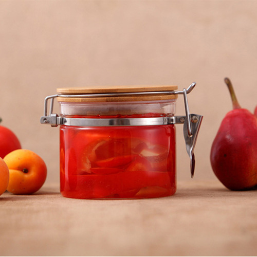 Household grains glass sealed jars with lids tea jars kitchen storage jars transparent snap storage jars