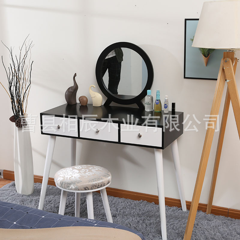 Small apartment dressing table white combination mini bedroom European wooden dressing table dressing table a generation of hair
