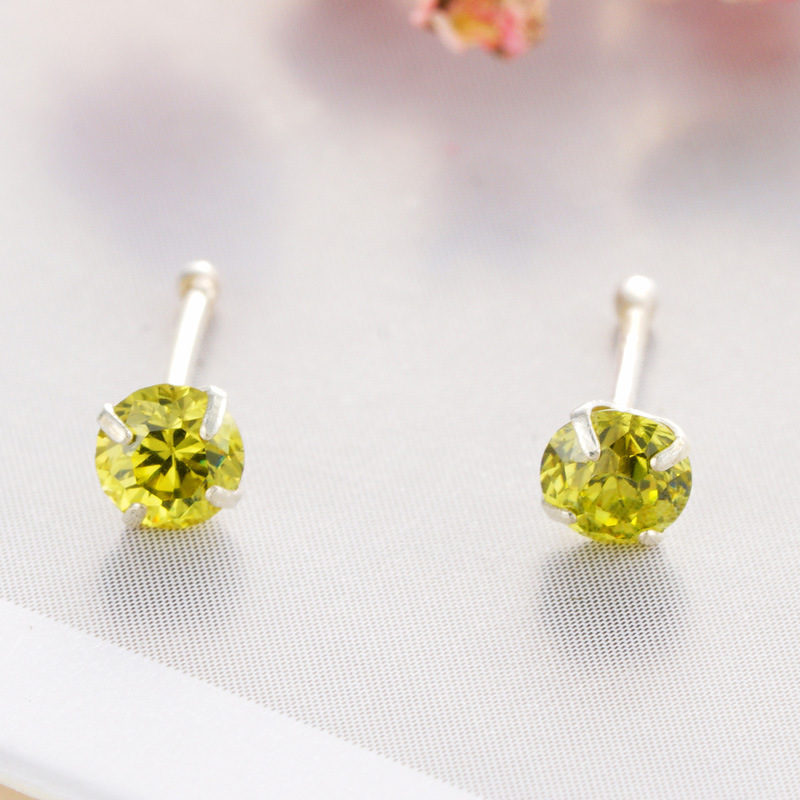 S925 plata esterlina japonesa y coreana nueva ZIRCON nariz Stud europea y americana de moda diamante-incrustado nariz Stud Cuerpo Femenino piercing accesorios de la joyería