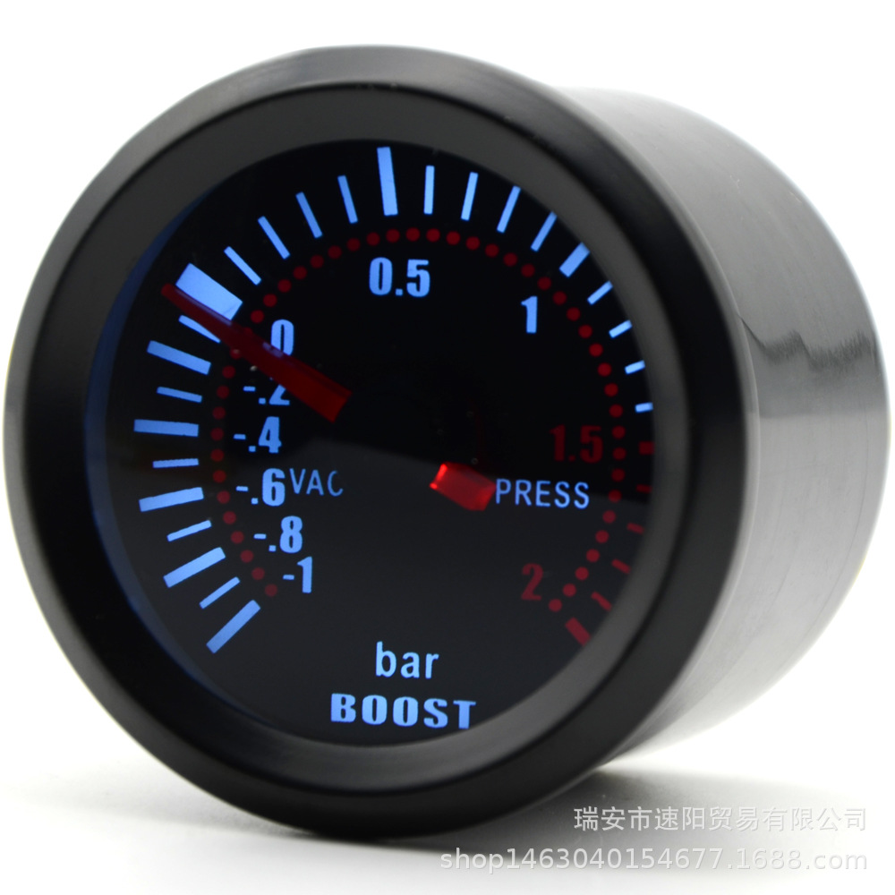 Transfronteriza popular de 2 pulgadas 52MM Turbo Booster gauge BAR gafas de Sol Negro Shell instrumento de modificación del coche instrumento