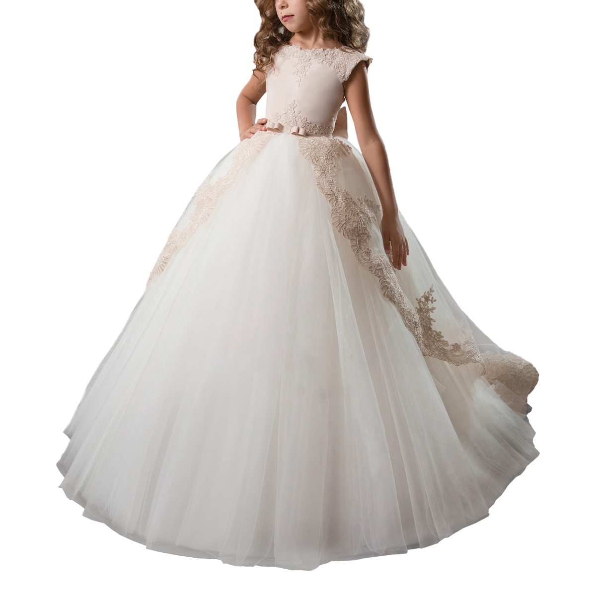 El Comercio exterior europeo y americano suministra ropa para niños nuevos vestido de niña de flores rendimiento de piano cumpleaños pettiskirt vestido de princesa de encaje