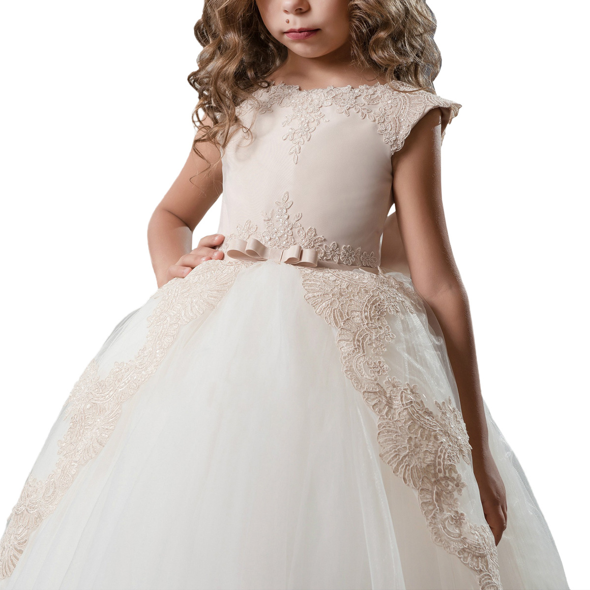 El Comercio exterior europeo y americano suministra ropa para niños nuevos vestido de niña de flores rendimiento de piano cumpleaños pettiskirt vestido de princesa de encaje