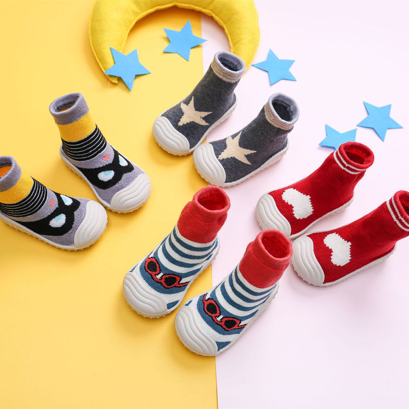 Children's floor socks winter eco-friendly silicone Terry thickened toddler socks baby baby shoes socks Korean cartoon socks