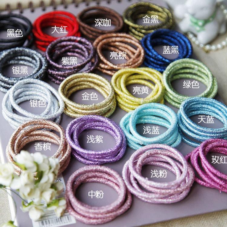 Корейская версия цвета радуги бесшовная нижняя резинка для волос Веревка для волос яркая шелковая высокоэластичная резинка аксессуары для волос подарки