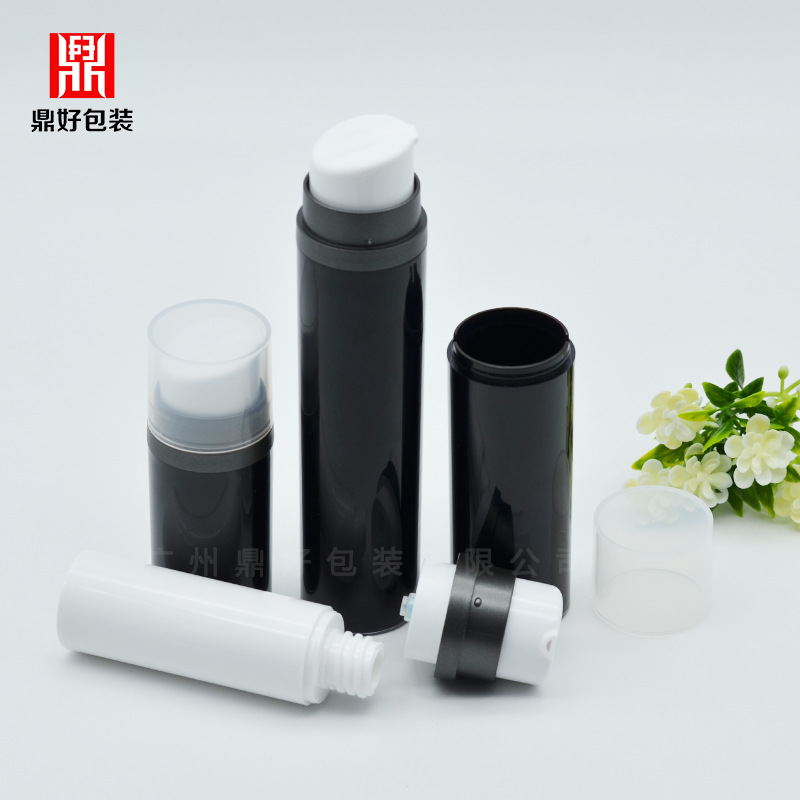 黑色AS双层真空瓶15ml30ml50ml精华乳液防晒霜喷雾头爽肤水化妆品