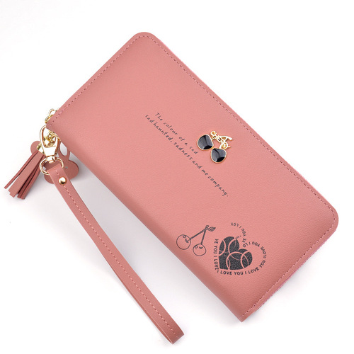 New women's wallet women's long clutch wallet fashionable large capacity zipper tassel wallet coin mobile phone bag