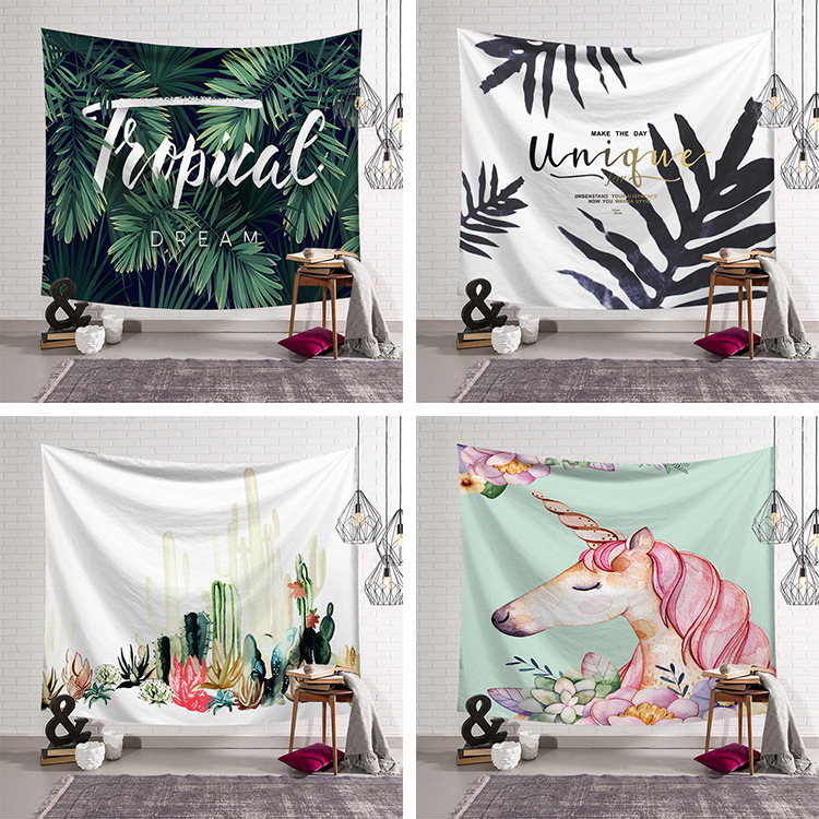 ins Explosive Hanging Cloth Art Wall Green Planting Unicorn Tapestries Tapestry Home Decoration Mural Beach Towel ins Explosive Hanging Cloth Art Wall Green Planting Unicorn Tapestries Tapestry Home Decoration Mural Beach Towel