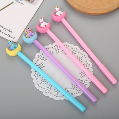 Factory direct sales cartoon moonlight unicorn gel pen creative stationery cute moon pony water-based pen signature pen