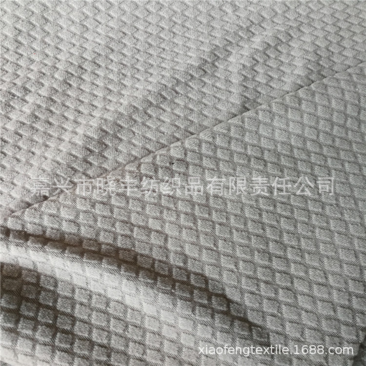 提花摇粒绒  菱形提花摇粒绒,女装时装服装面料里料保暖羽绒服