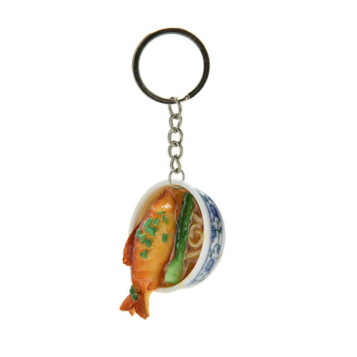 Children's mini kitchen and food play simulation small bowl noodle keychain fun simulation food toy student souvenir