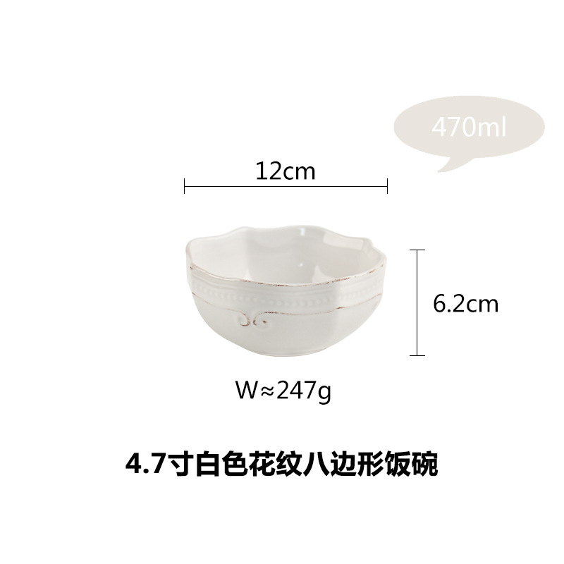 Traje de vajilla de cerámica de estilo europeo retro creativo hotel de estilo occidental vajilla de cerámica hogar cocina tazón taza