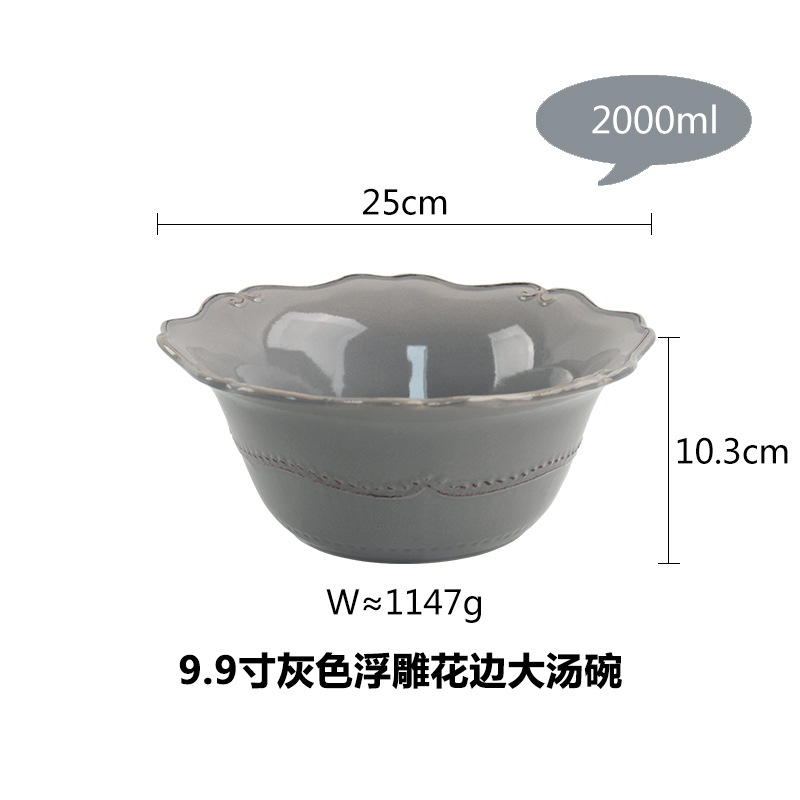 Traje de vajilla de cerámica de estilo europeo retro creativo hotel de estilo occidental vajilla de cerámica hogar cocina tazón taza