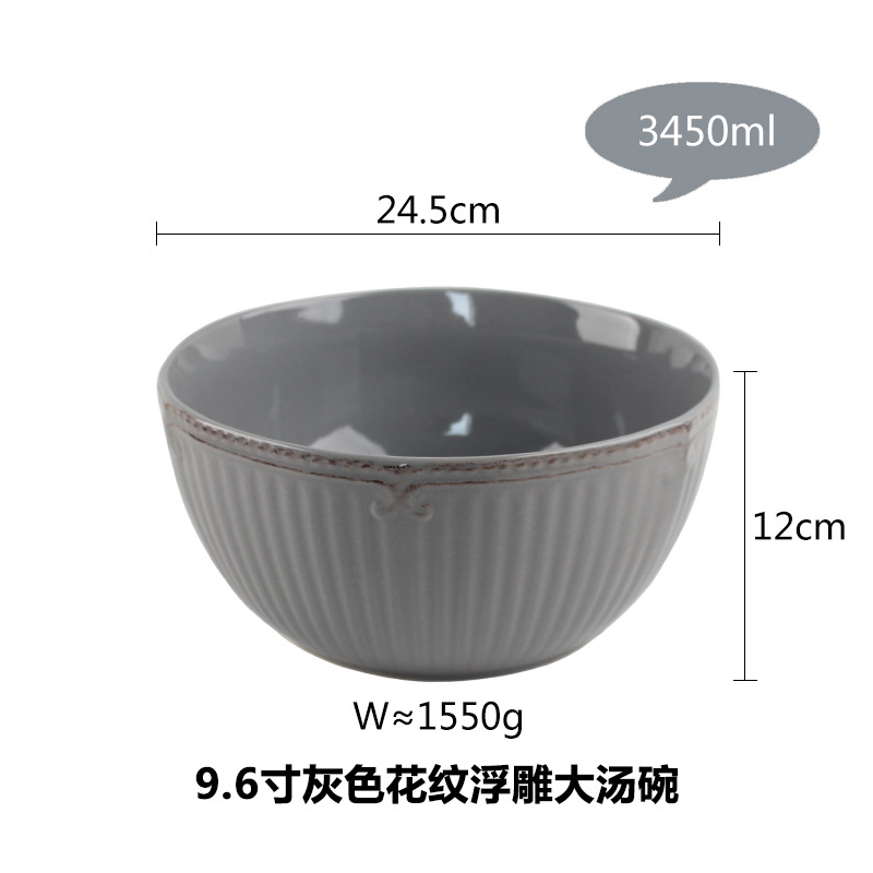 Traje de vajilla de cerámica de estilo europeo retro creativo hotel de estilo occidental vajilla de cerámica hogar cocina tazón taza