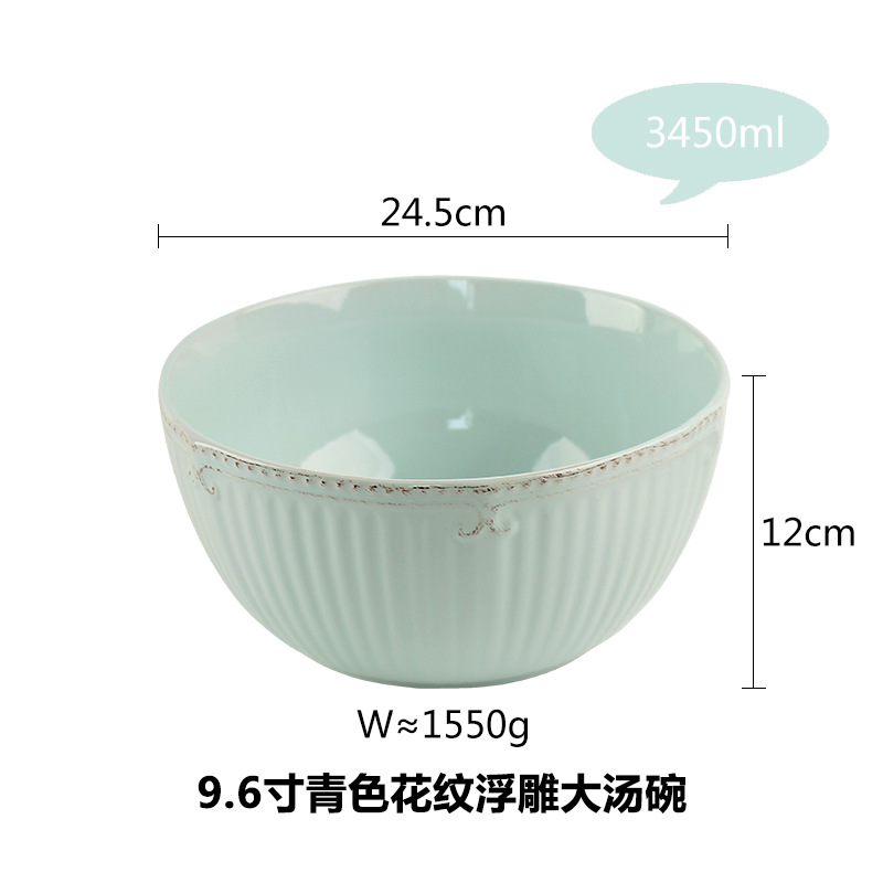 Traje de vajilla de cerámica de estilo europeo retro creativo hotel de estilo occidental vajilla de cerámica hogar cocina tazón taza