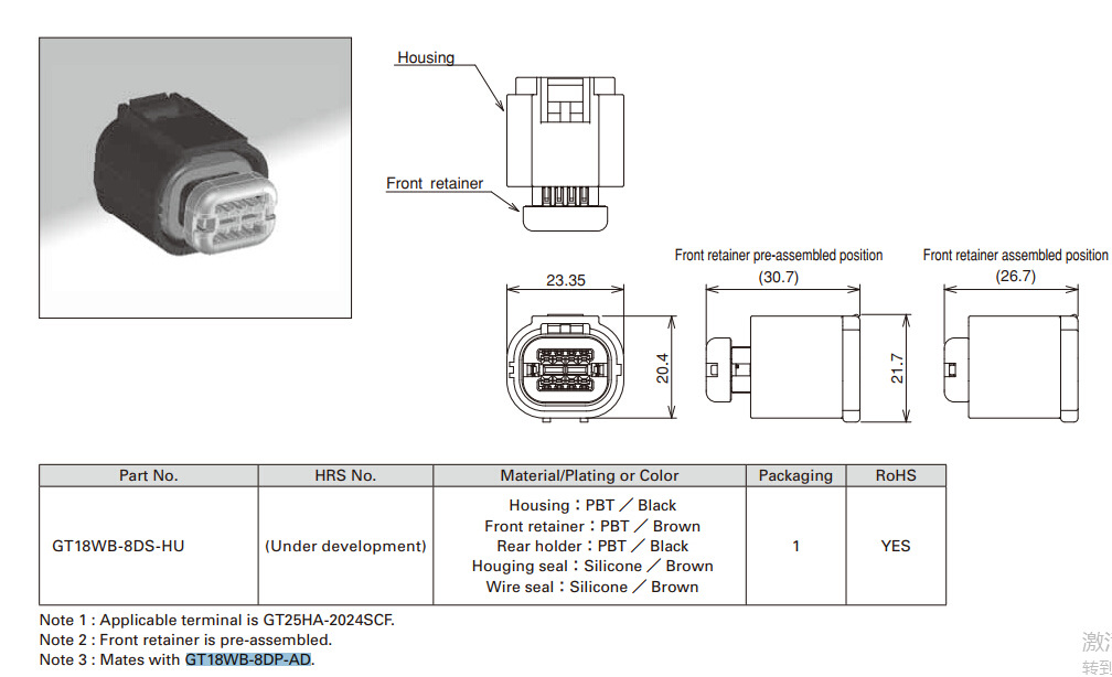 GT18WB-8DP-AD(01)�������� HRS������ ���������� GT18ϵ��