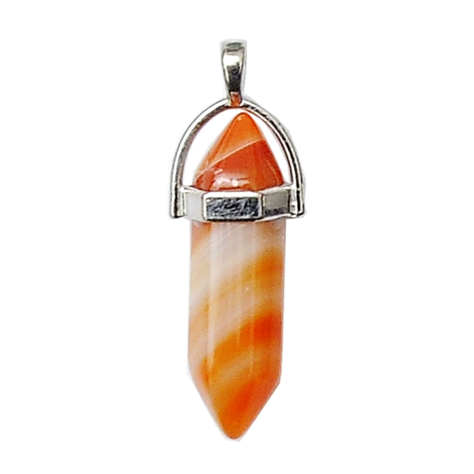 Quartz, organic accessory, hexagonal pendant, bullet, crystal necklace, sweater, European style