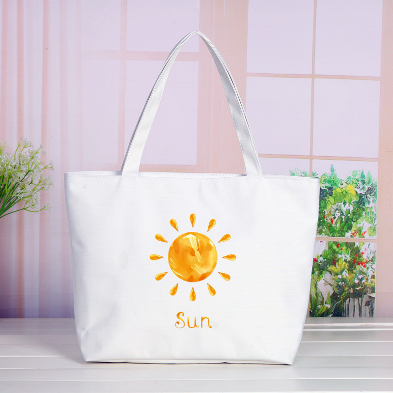 供应棉帆手提袋大容量购物袋学生韩版装书帆布袋子可斜跨女单肩包