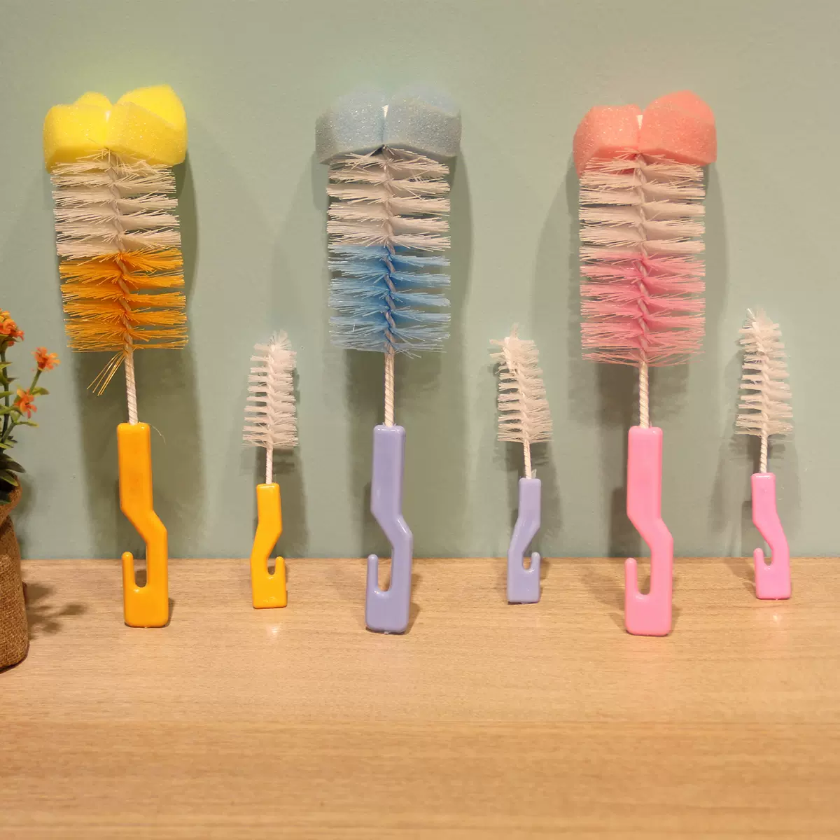 创意大小海绵刷婴儿奶瓶刷批发奶嘴刷尼龙清洁刷母婴用品厂家批发