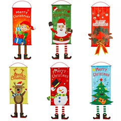 国境を越えた売れ筋のクリスマス装飾吊り旗生地吊り布サンタクロース雪だるまドア吊り壁窓吊り装飾