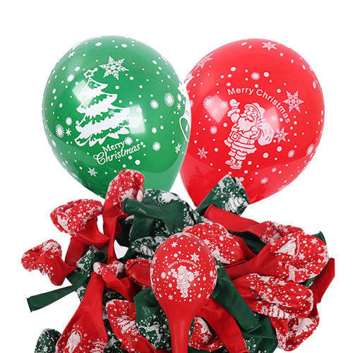 欧美热销卡通圣诞气球 圣诞节装饰网红气球 2.2克10寸乳胶气球