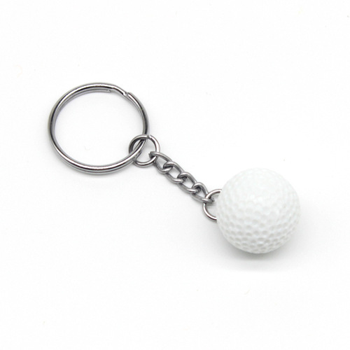 Sports keychain Promotional gift pendant Football basketball golf simulation plastic key pendant