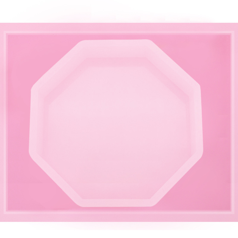 DIY硅胶八角水晶镜面滴胶摆台模具压泥板摆台手工自制硅胶模具