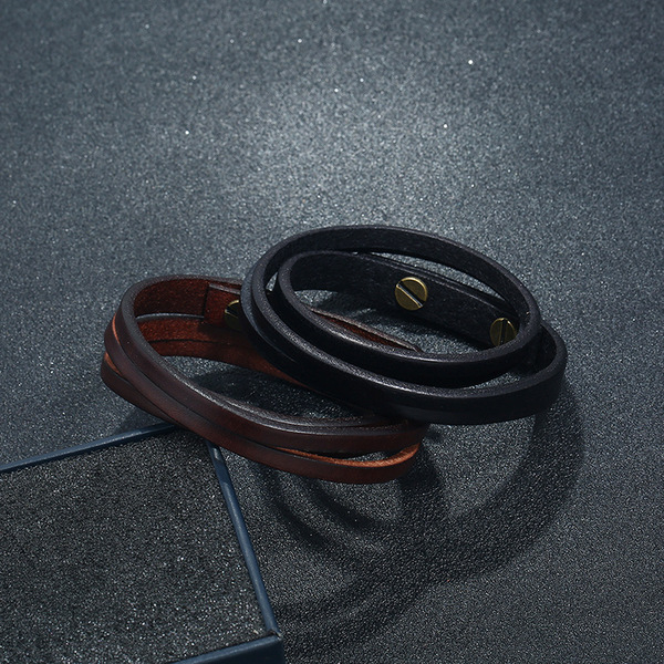 Men's retro leather bracelet